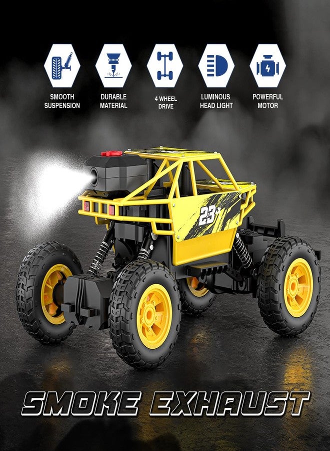 Mirana Duster 4WD RC Car Toy for Kids | Rechargeable USB C-Type Offroad Monster Truck with Smoke Exhaust | High Speed ATV Remote Control Rock Crawler | Gift for Boys & Girls (Yellow) - Image 4